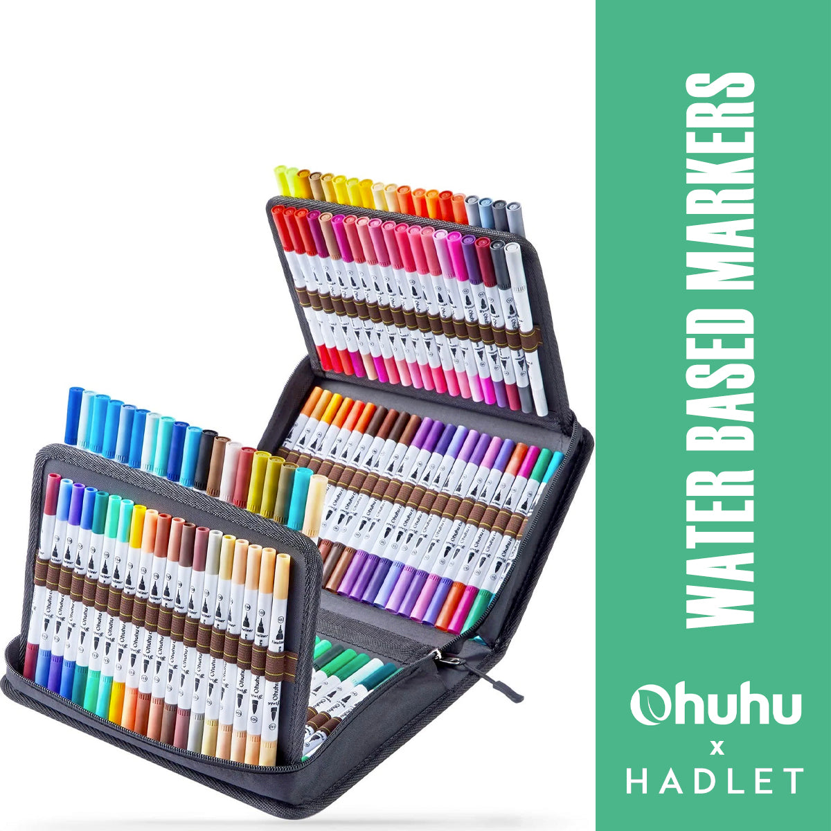 Ohuhu Water Based Dual Tips Markers with Carrying Case [60 - 120]