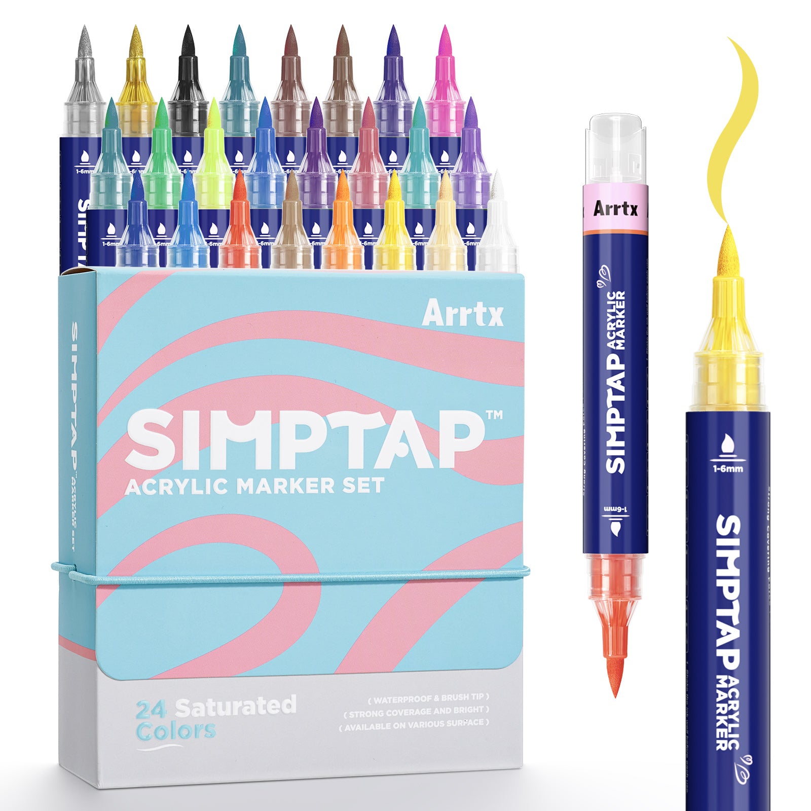 Arrtx Simptap Acrylic Marker 24 Colors