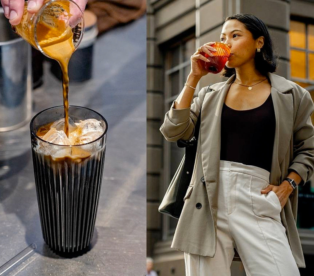 Huskee Renew 8oz Pack of 4 Coffee Cups [Amber]