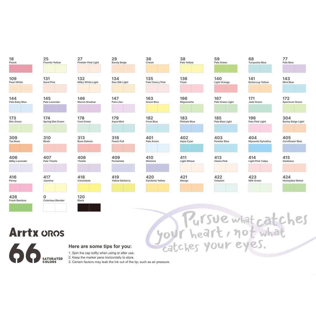 Arrtx Pastel Brush Alcohol Markers Oros 66 Colors