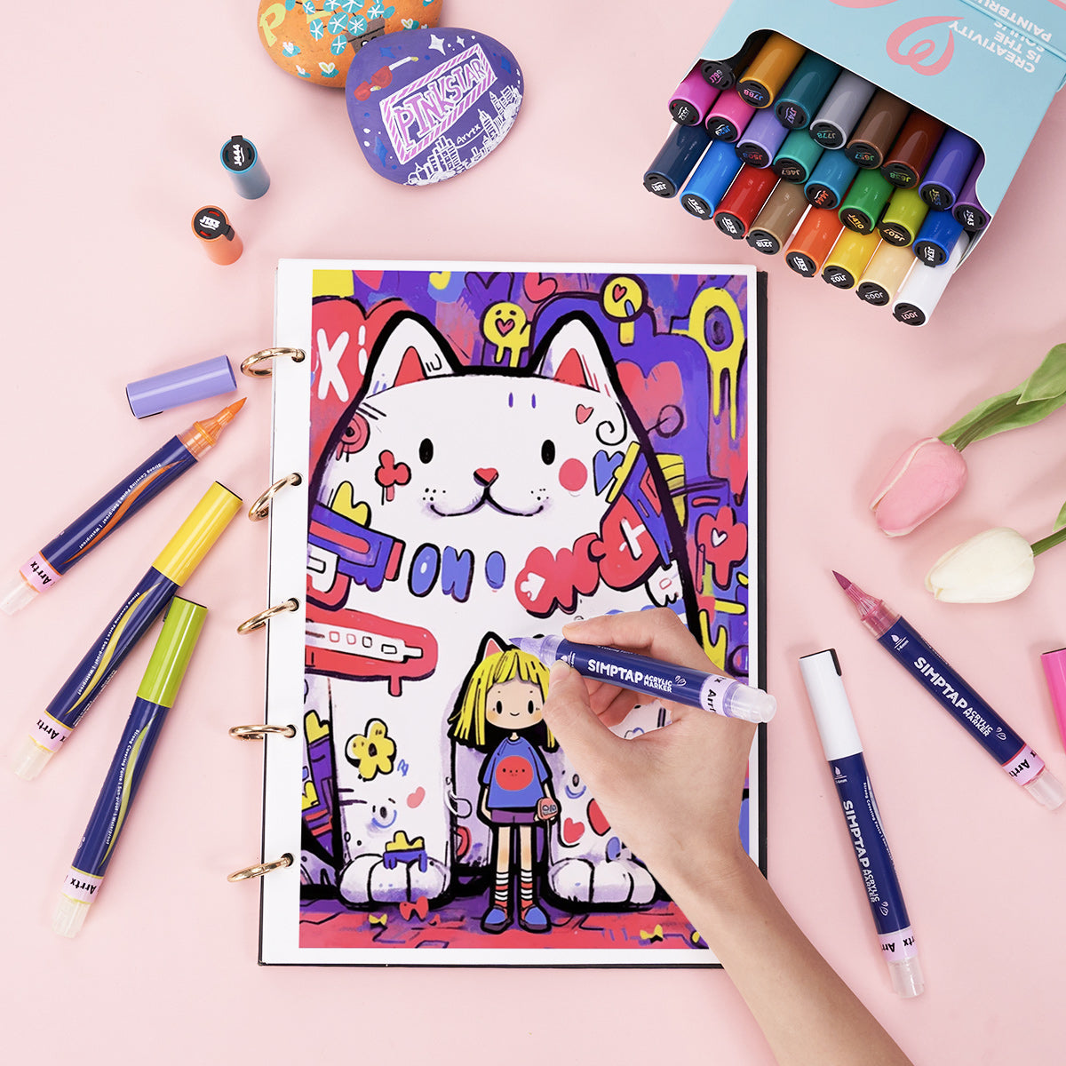 Arrtx Simptap Acrylic Marker 24 Colors