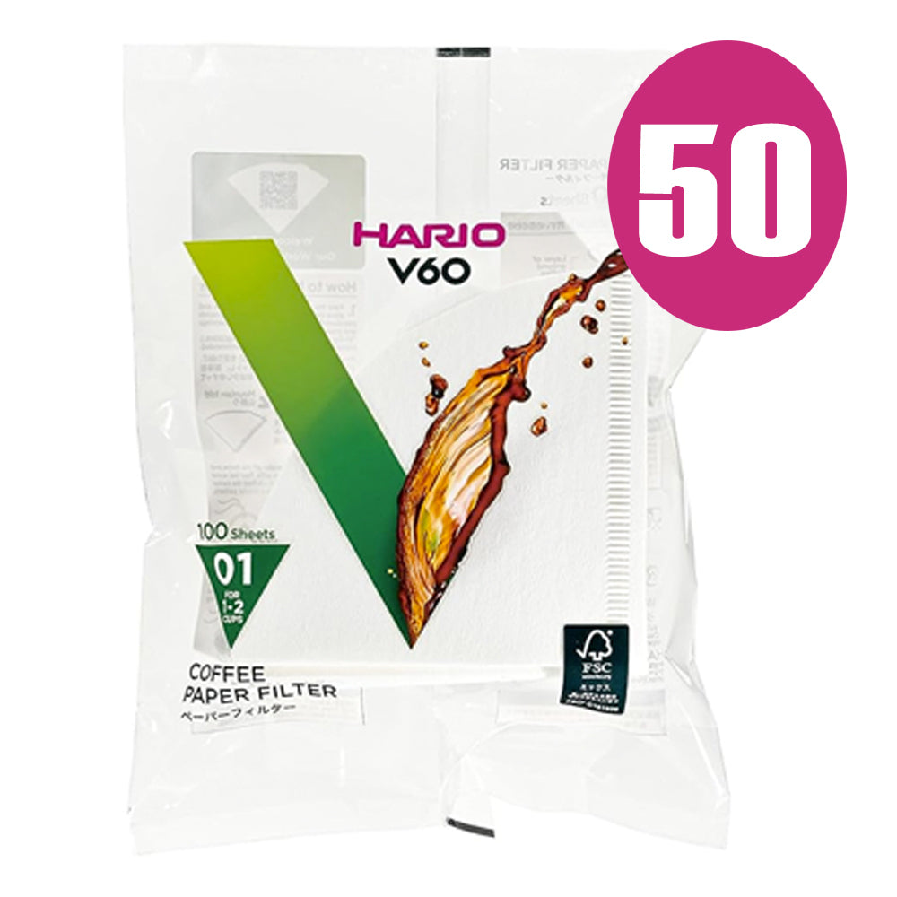 Hario Filter Paper 01 White [10/20/50 Packs]