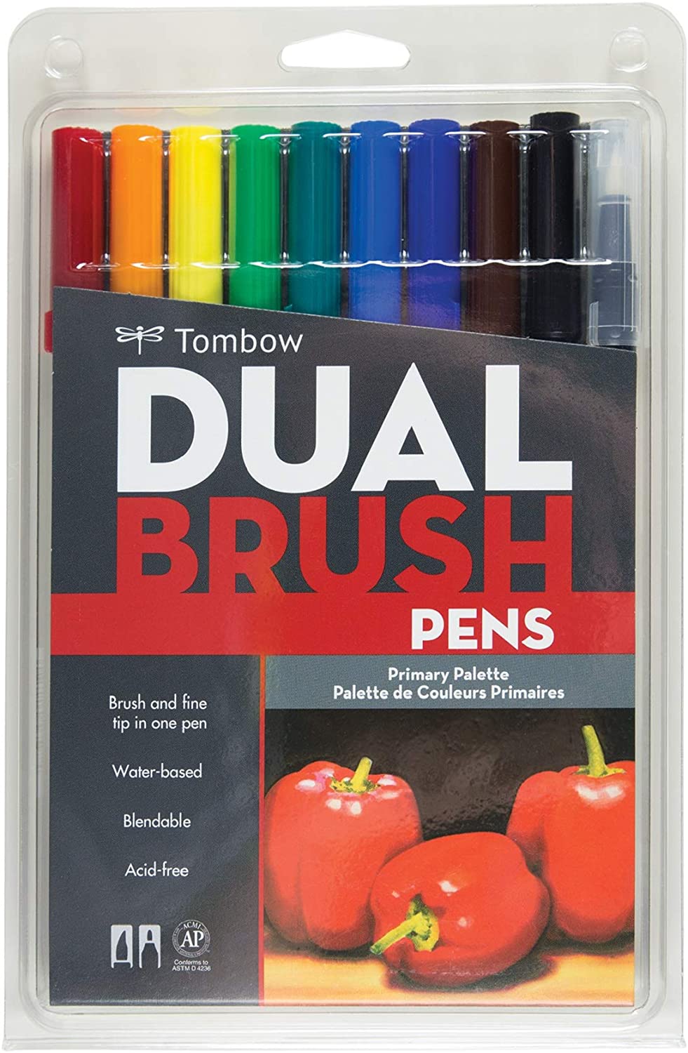 Tombow Dual Brush Pen Art Markers Fine Tip Set of 10