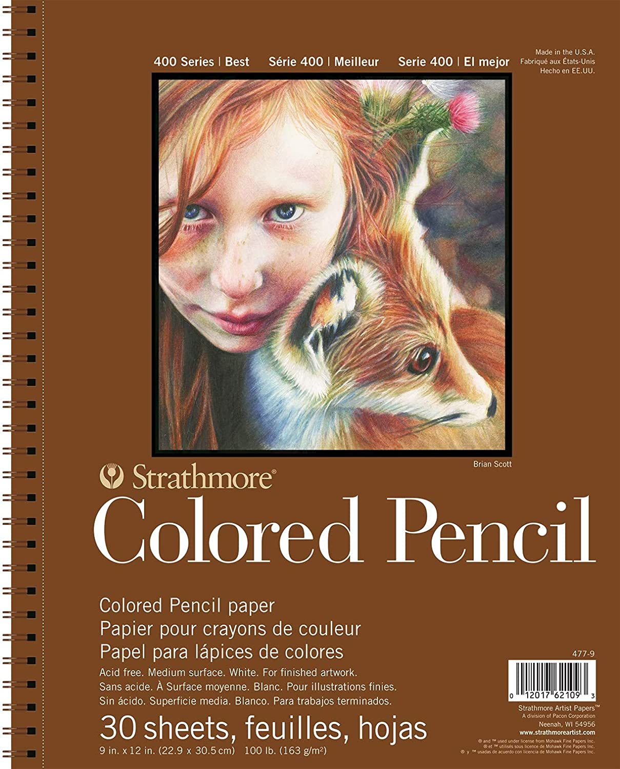 Strathmore 400 Series Colored Pencil Pad, Wire Bound, 30 Sheets [9x12inches]