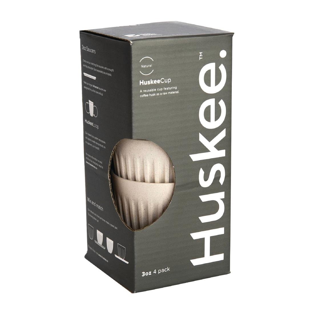 Huskee Coffee Cups Pack of 4 [3oz/88ml] (Charcoal/Natural)