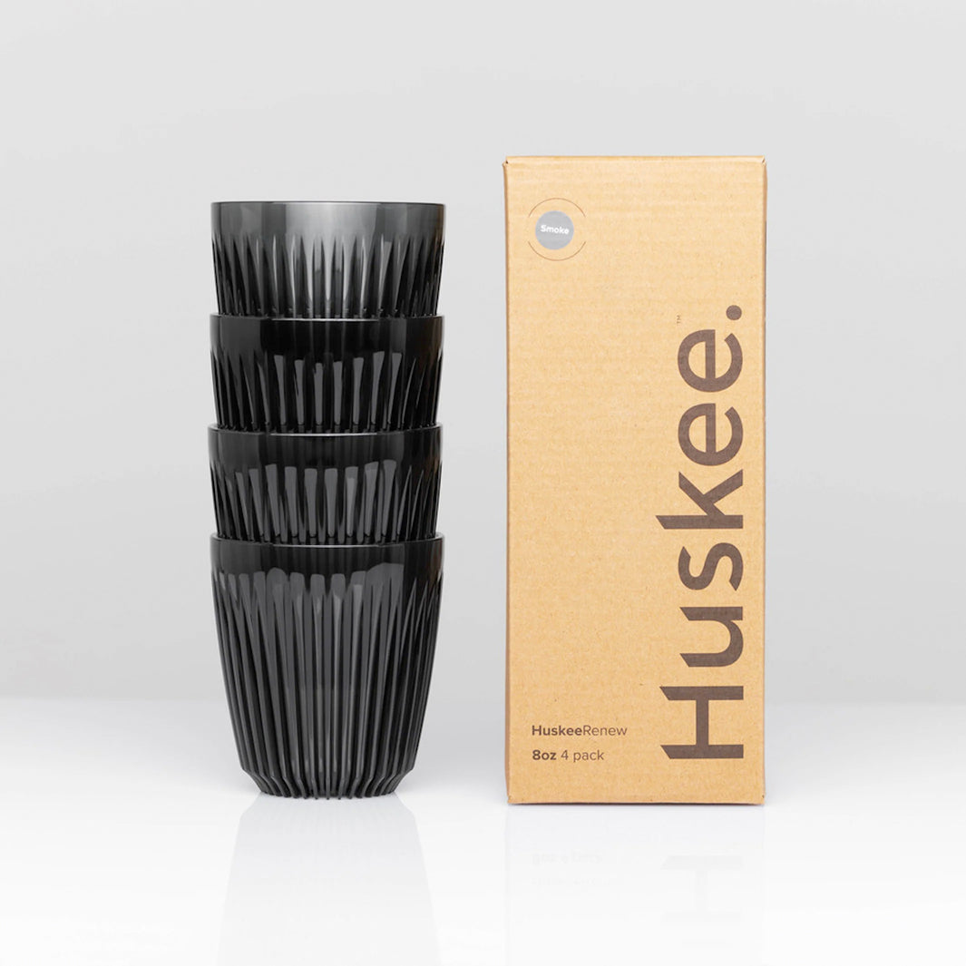Huskee Renew 8oz Pack of 4 Coffee Cups [Smoke]