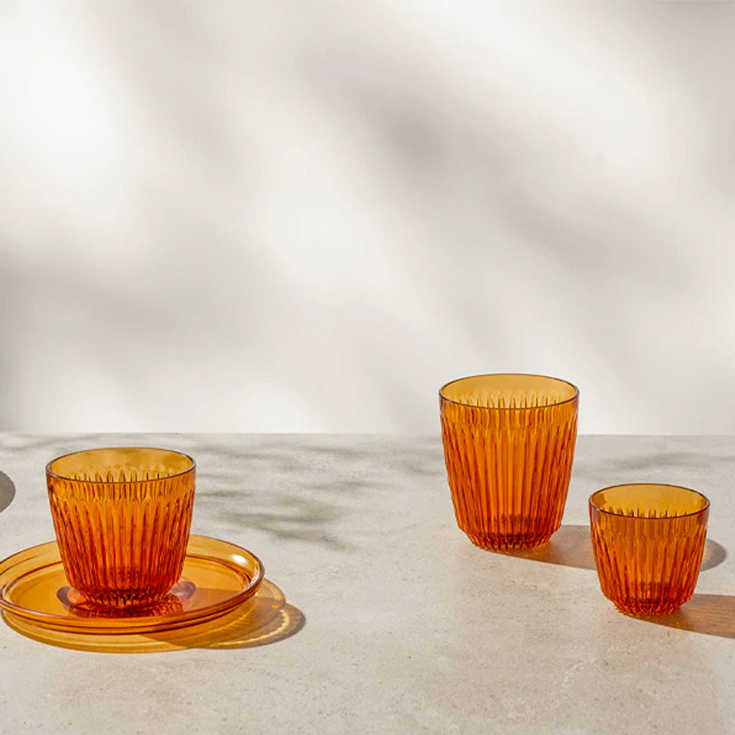 Huskee Renew Pack of 4 Universal Saucer [Amber]