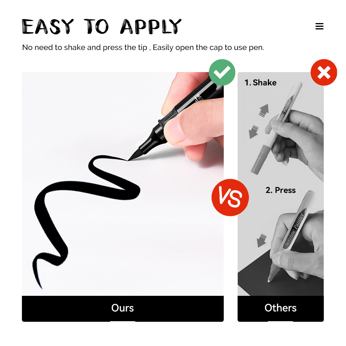 Arrtx 8 Black Acrylic Paint Markers Dual Tip