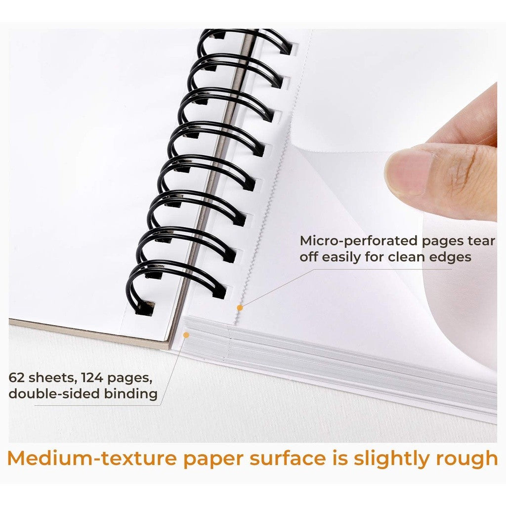 Ohuhu Mixed Media Art Sketchbook 120 LB/200 GSM Heavyweight 124 Pages