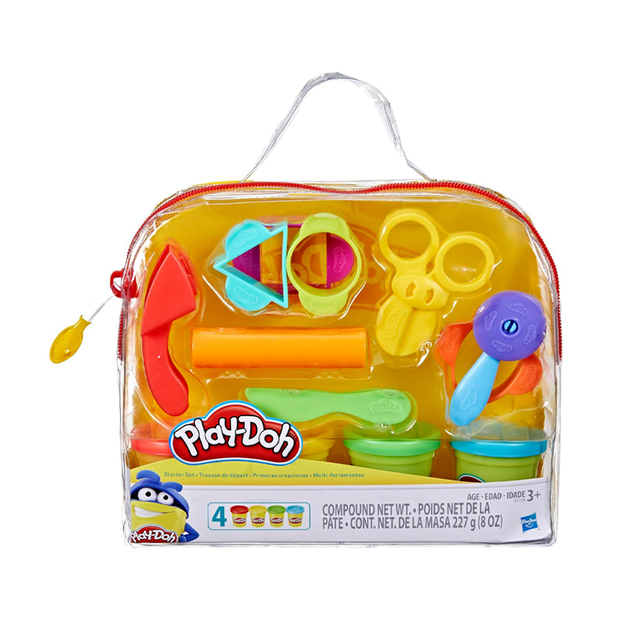 Playdoh Starter Set [Plastic Tools & 4 Cans of Playdoh] Suitable for Young Children Easy Play Creativity Game