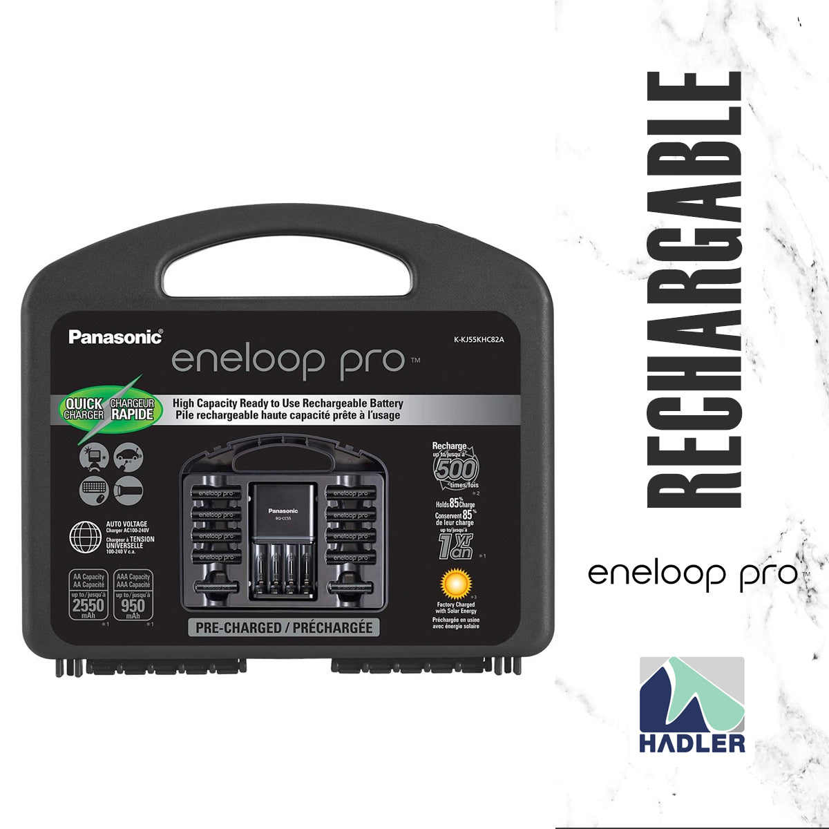 Panasonic High Capacity Rechargeable Batteries Power Pack Eneloop Pro