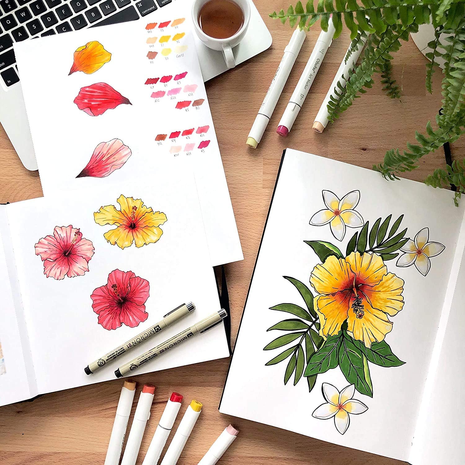 Ohuhu Alcohol Marker Pads Art Sketchbook [78 Sheet] Various Sizes