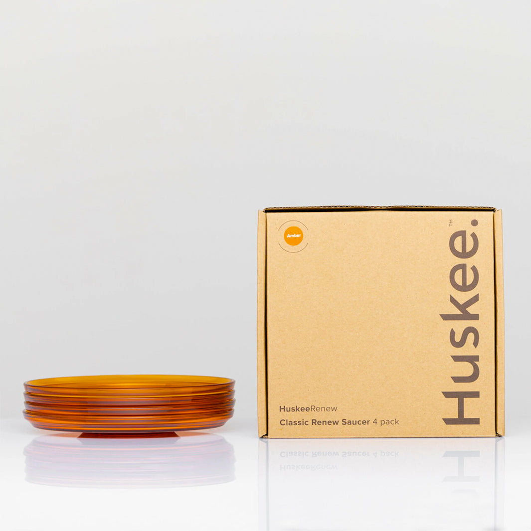 Huskee Renew Pack of 4 Universal Saucer [Amber]