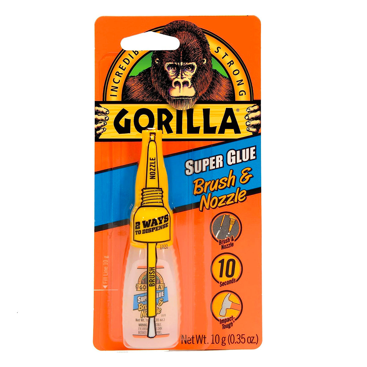 Gorilla Super Clear Glue with Brush & Nozzle Applicator 10g