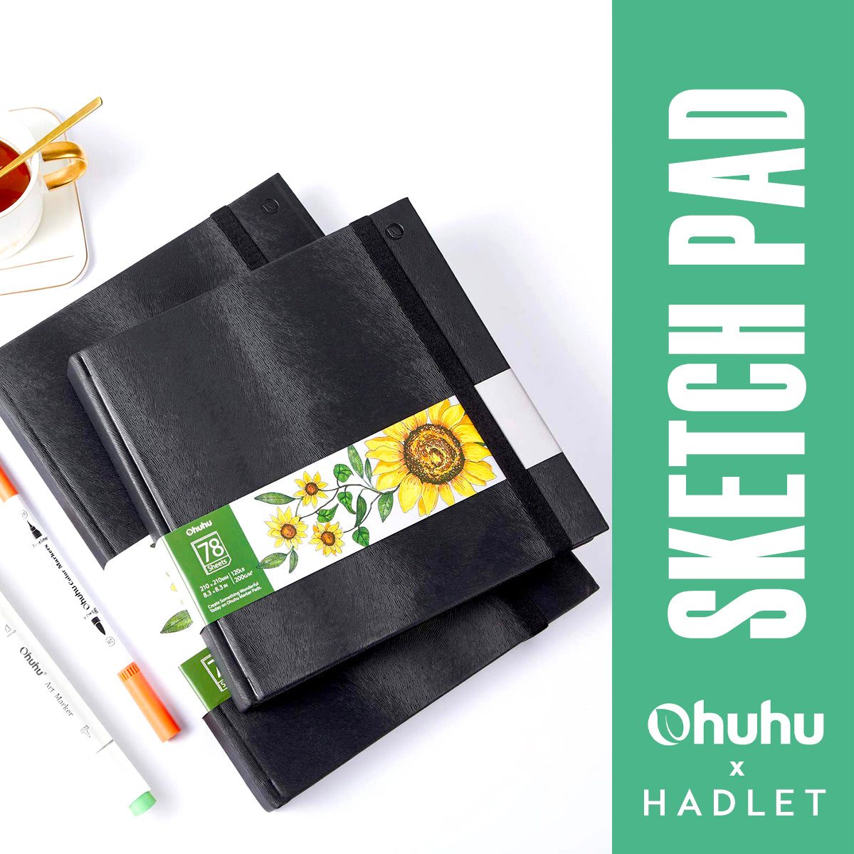 Ohuhu Alcohol Marker Pads Art Sketchbook [78 Sheet] Various Sizes