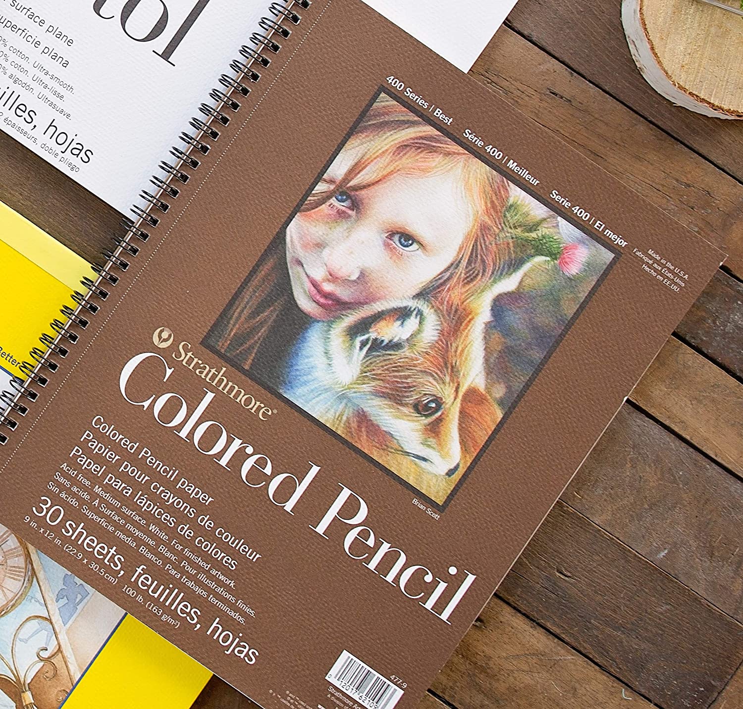 Strathmore 400 Series Colored Pencil Pad, Wire Bound, 30 Sheets [9x12inches]