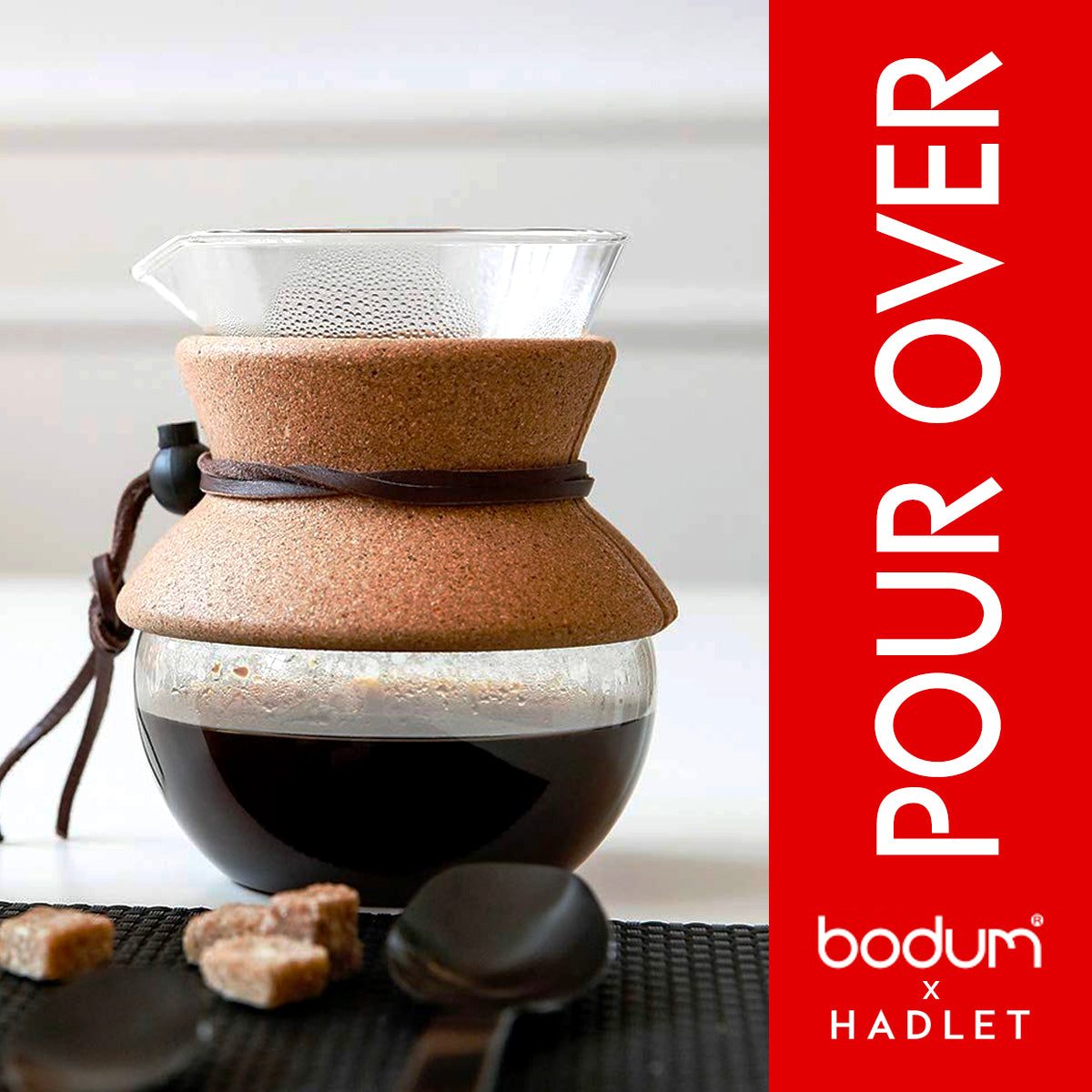 Bodum Pour Over Coffee Maker with Band [Cork/Black]