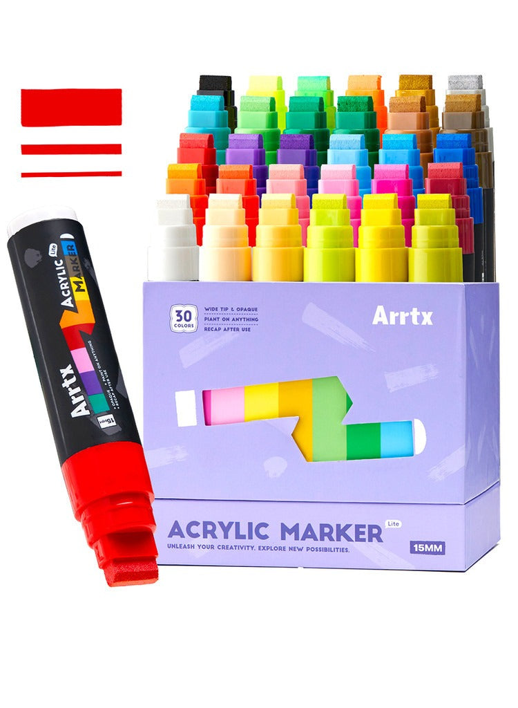 Arrtx 30 Jumbo Acrylic Paint Markers 15mm Tip