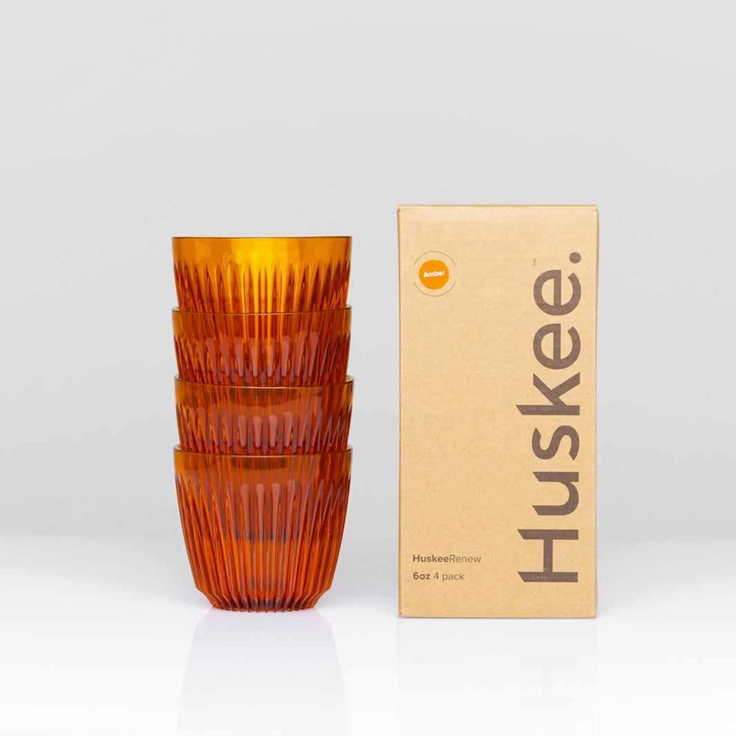 Paket 4 Cangkir Kopi Huskee Renew 6/8/12oz [Asap/Amber] 