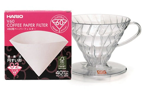 Hario V60 咖啡入门套件滴头和滤纸 [尺寸 01/02] 白色/透明/红色