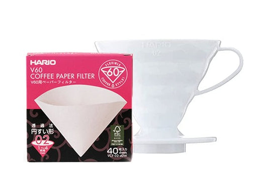 Hario V60 Coffee Starter Kit Dripper & Filter Paper [Size 01/02] White/Transparent/Red