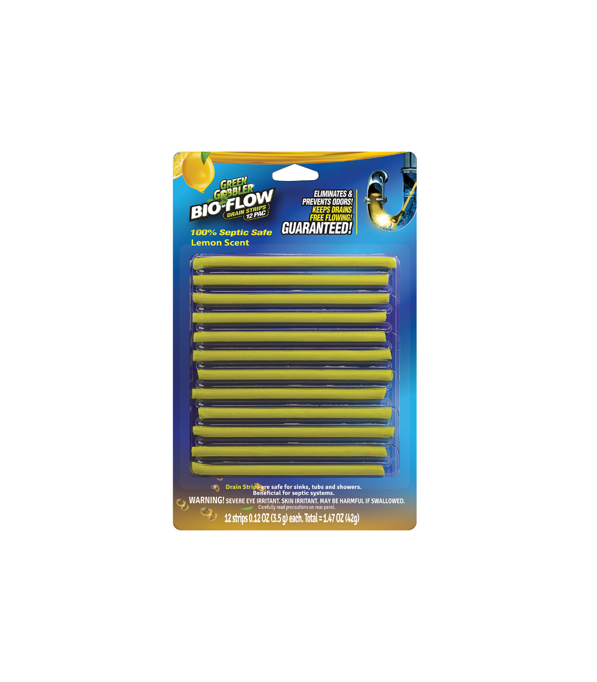 Green Gobbler Bio-Flow Drain Strips [12 Pieces]