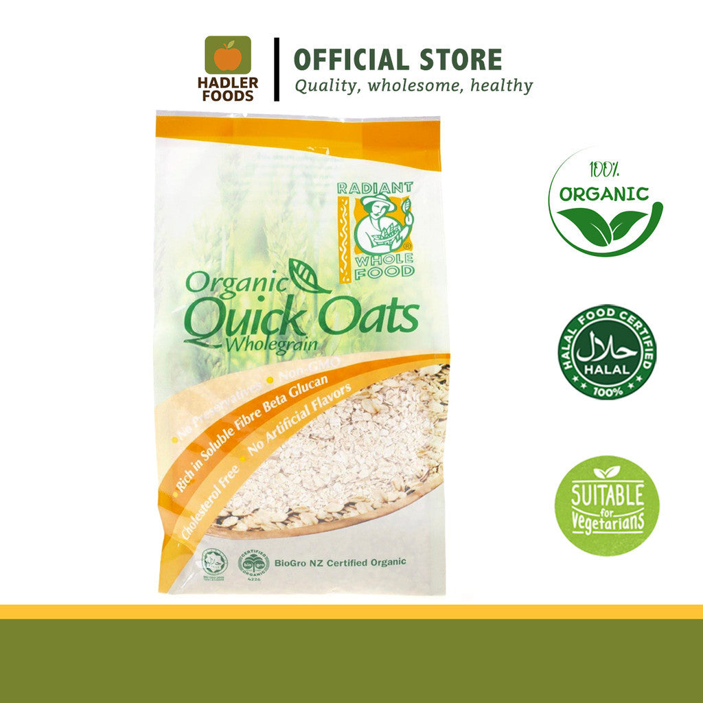 100% Organic Australian Quick Oats by Radiant Whole Food [500g]
