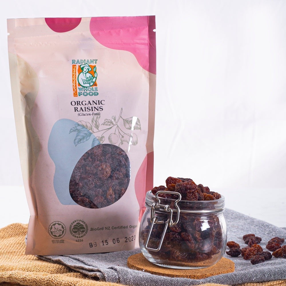 Radiant Whole Food 100% Organic USA Raisins No Added Preservatives [250g]