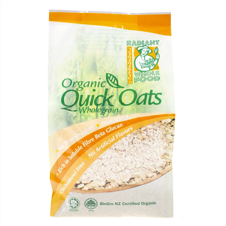 100% Organic Australian Quick Oats by Radiant Whole Food [500g]