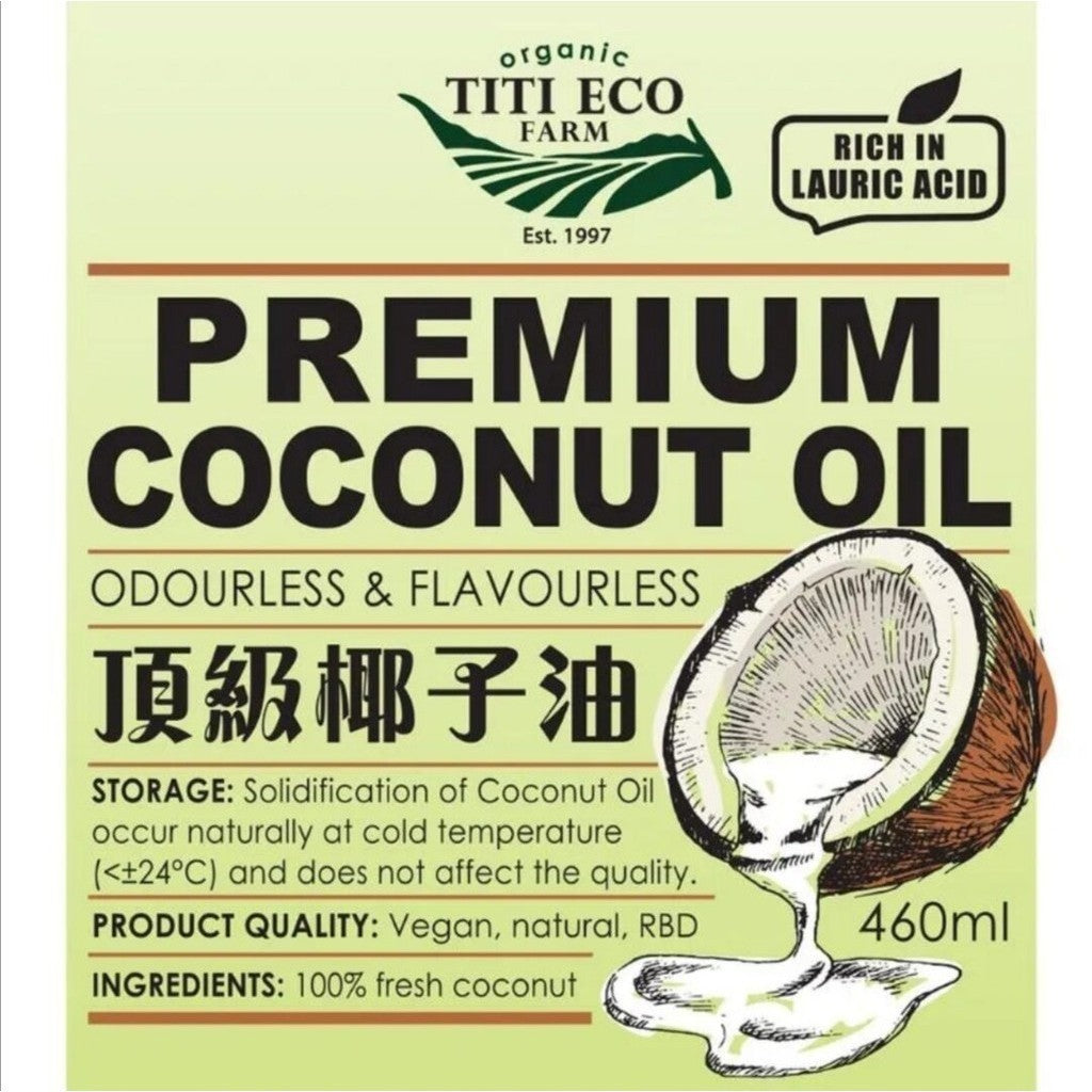 Premium Coconut Oil Colorless and Odourless by Titi Eco farm [460g]