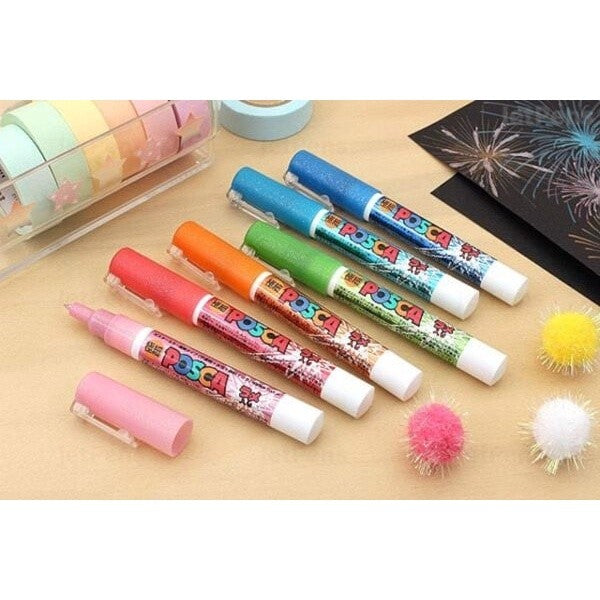 Uni Posca PC3ML7C Extra Fine with Glitter, 7 Colors