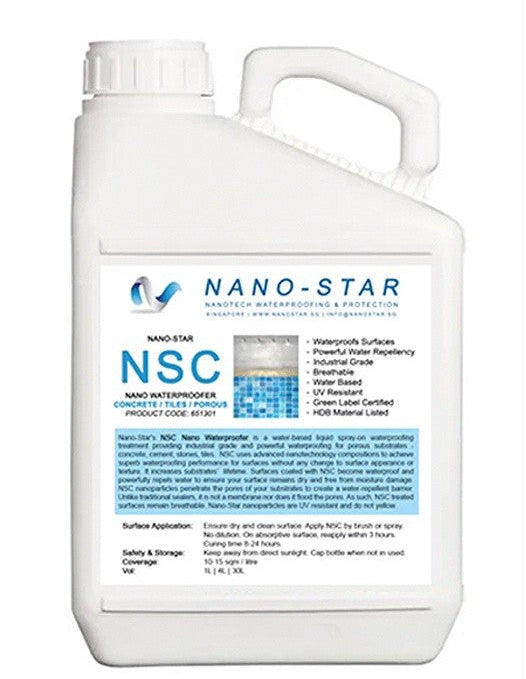 NanoStar Nano Waterproofer Water-Based Solution for Concrete & Porous Substrates [500ml/1L]