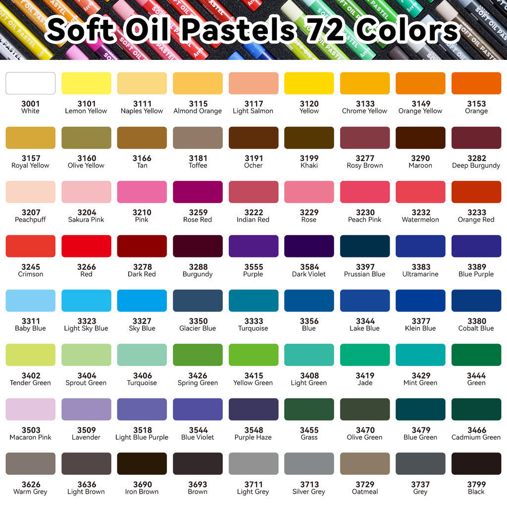 Arrtx soft oil pastels 72 colors