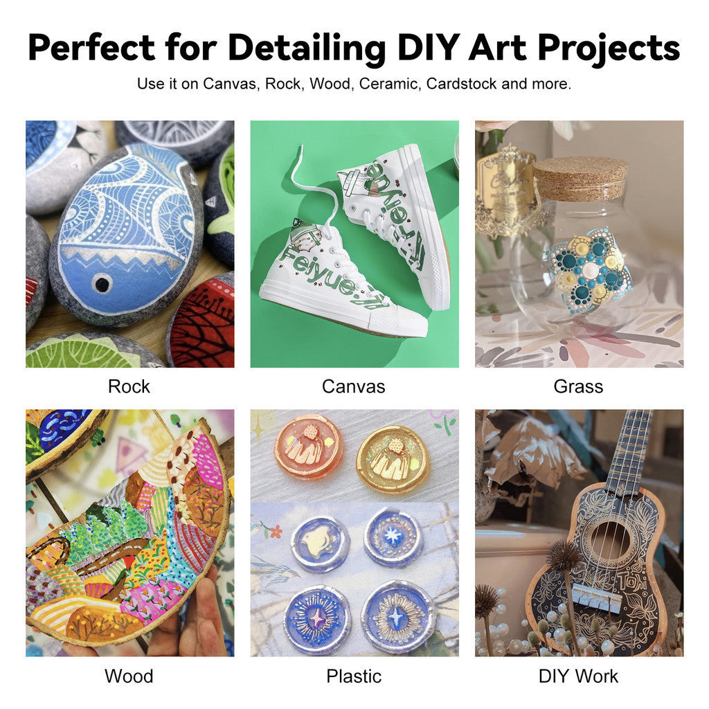 Arrtx 18 Metallic Colors Acrylic Marker Soft Brush Tip