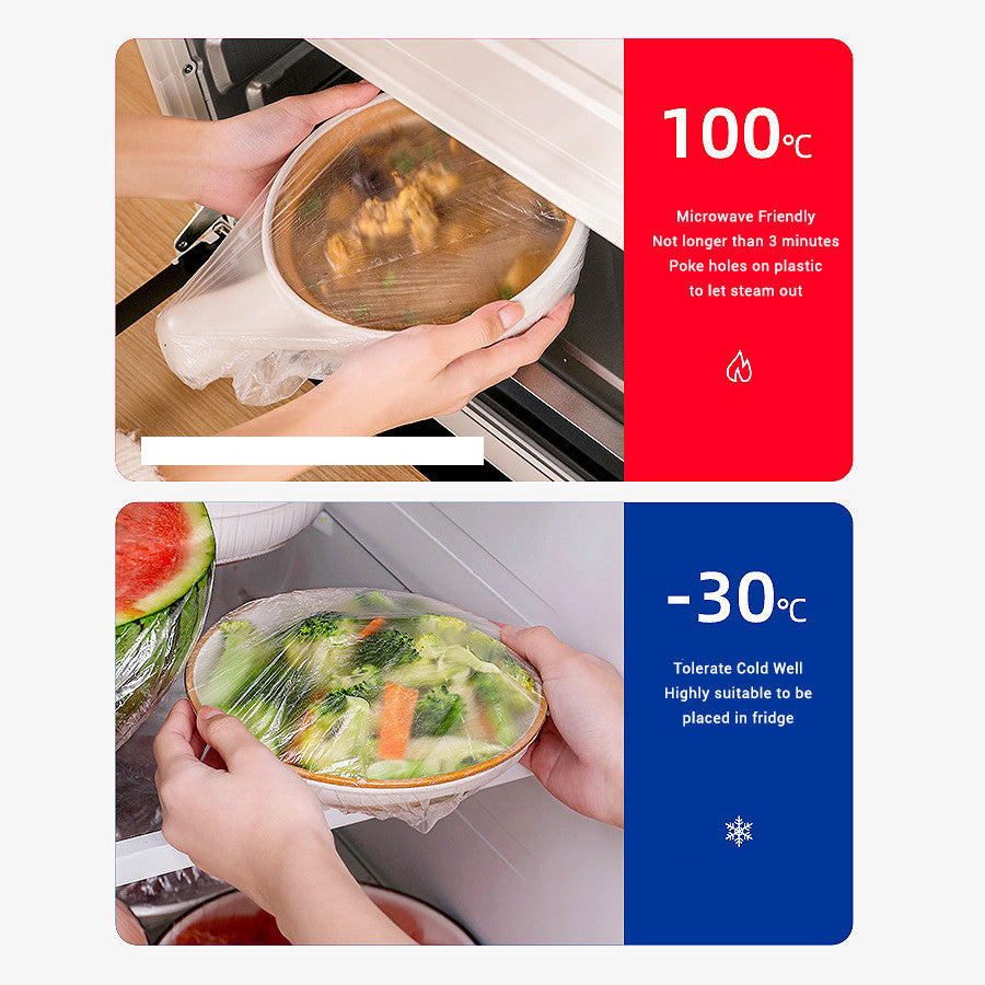 300‑Pack Stretch‑Fit Food Covers – Disposable, Food‑Safe & Reusable by Utookii Japanese Premium Brand