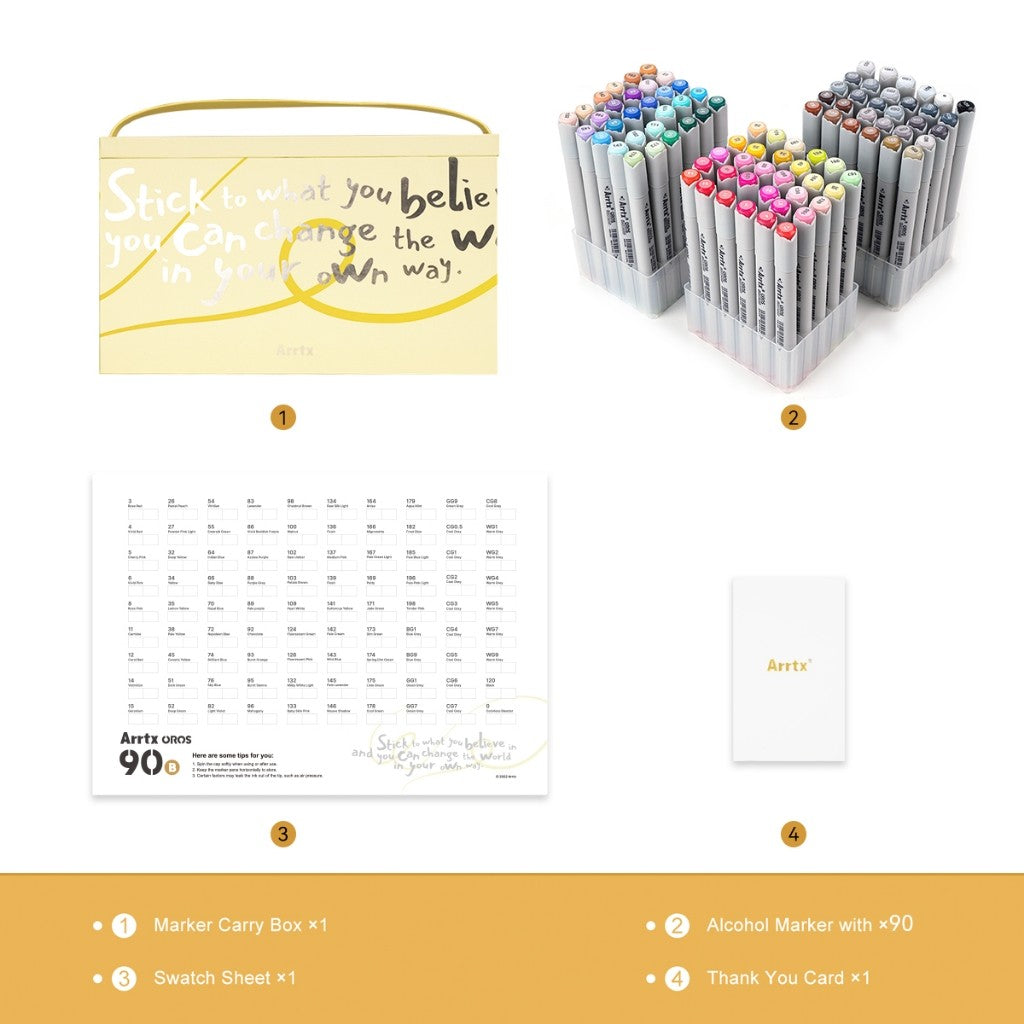 Arrtx Brush Alcohol Markers Oros 90 Colors