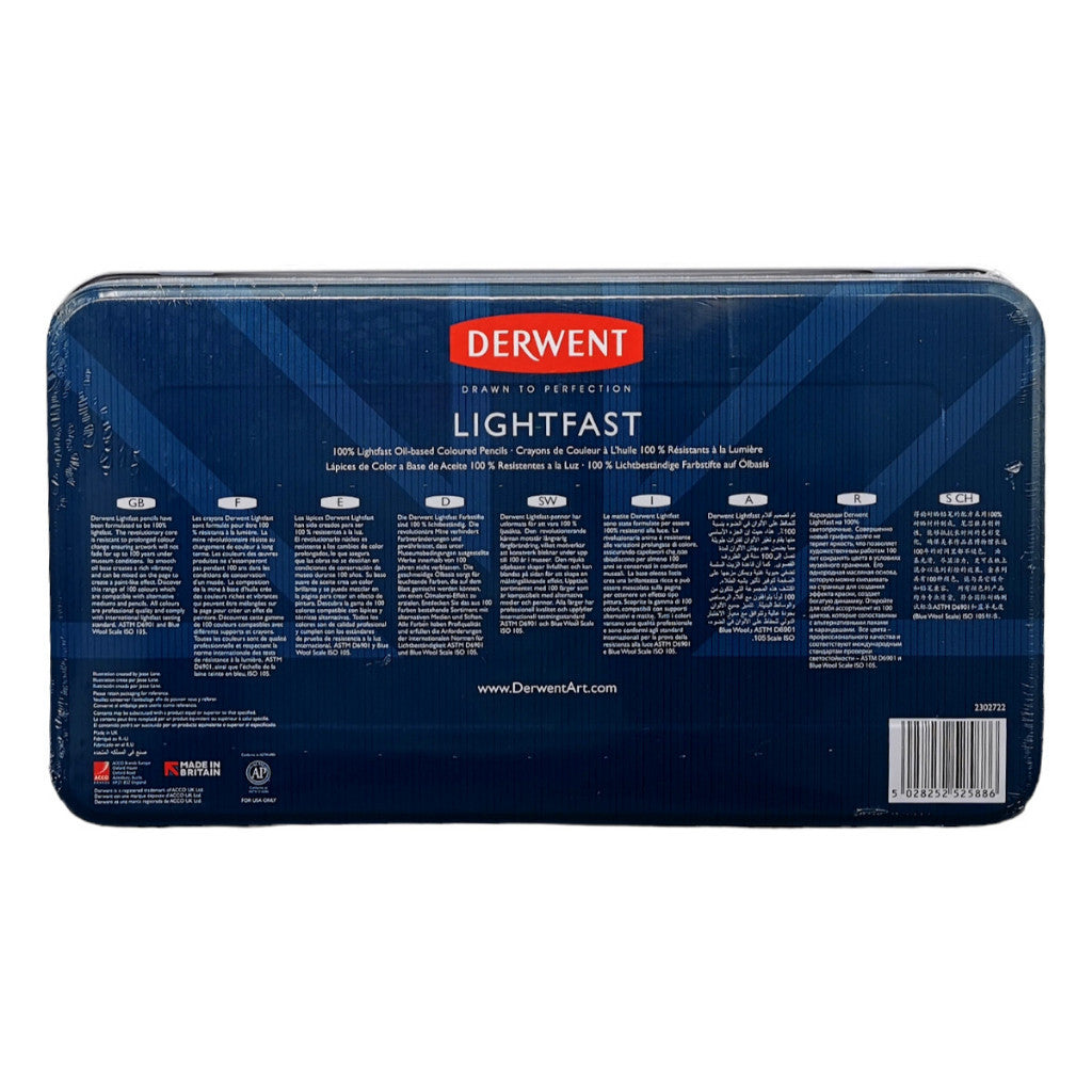 Derwent Lightfast Colour Pencils Tin (72 Colours) – Professional Artist Grade