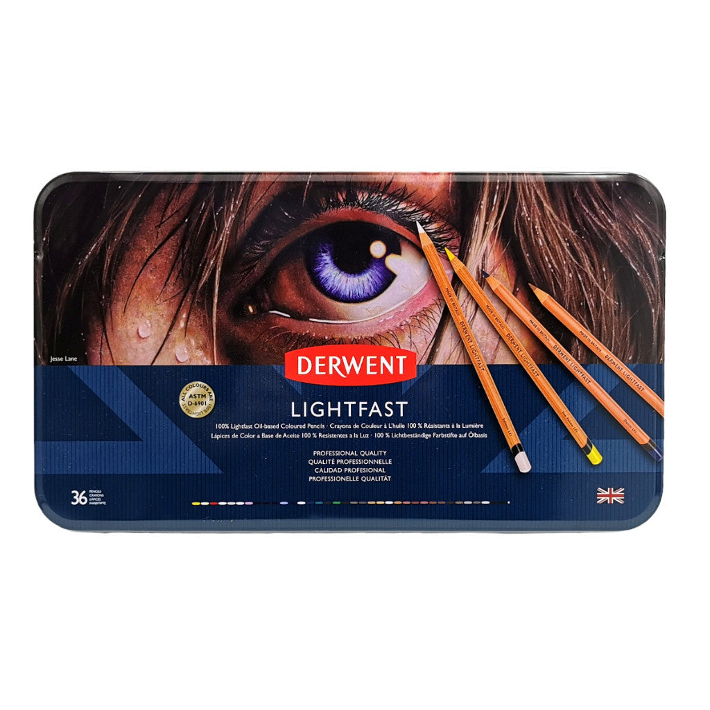 Derwent Lightfast Colour Pencils Tin (36 Colours) – Professional Artist Grade