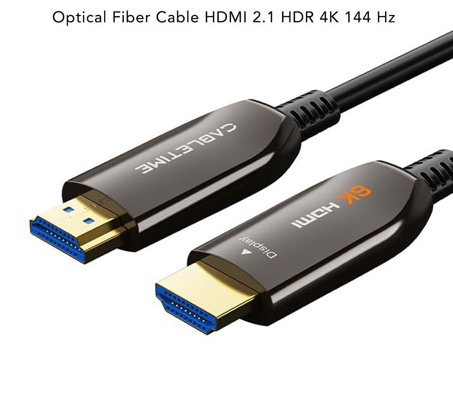 Cabletime HDMI 2.1 AOC Fiber Optical Cable [10- 50M] – 8K 60Hz, 4K 144Hz, 48Gbps Ultra High Speed