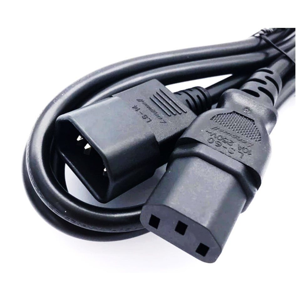C13 to C14 Power Extension Cable 10A 250V – [1–4Meters] IEC Cord for PC, Monitor