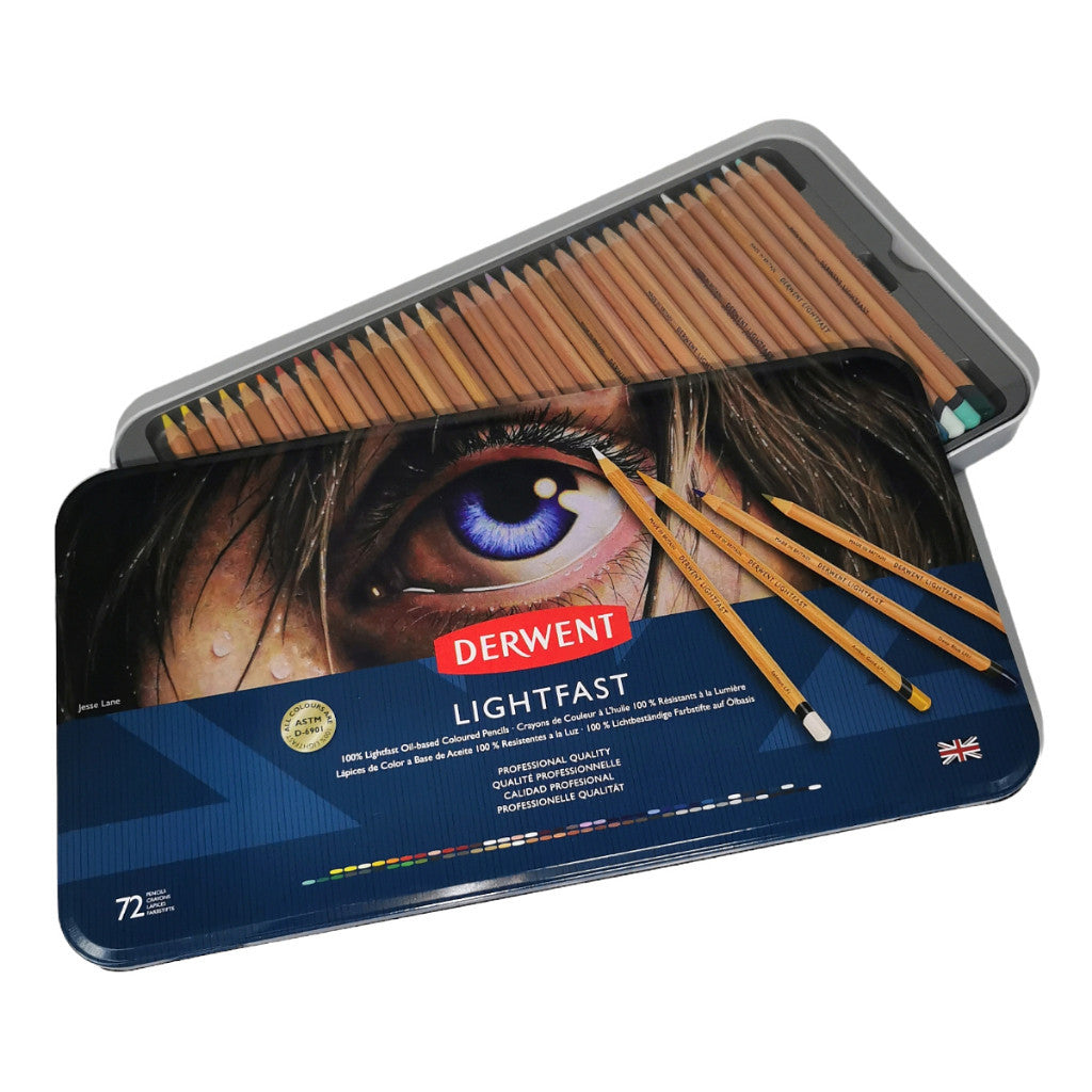 Derwent Lightfast Colour Pencils Tin (72 Colours) – Professional Artist Grade