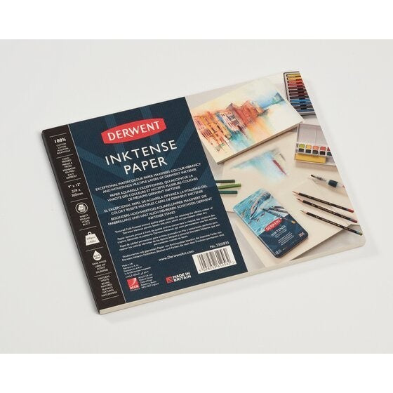Derwent Inktense Pad 300gsm 9x12in Cold Press 20 Sheets - 100% Cotton Construct