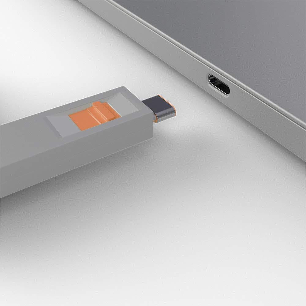 Lindy USB-C Port Blocker Orange 40440 (10 Pack) Thunderbolt 3 Security Lock
