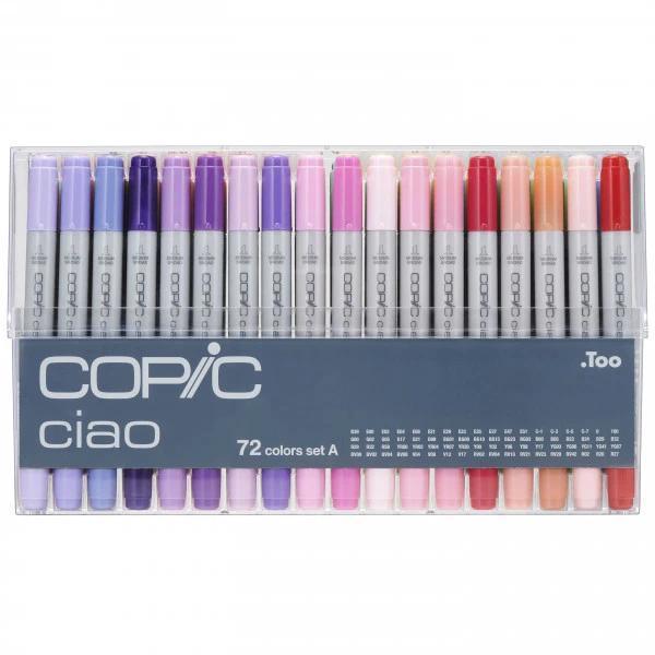Copic Ciao 72pcs Marker Set Alcohol Dual Tip Brush Pens [Set A & B] Japanese Quality