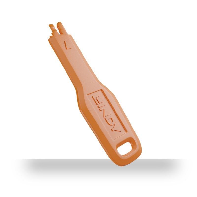 Lindy RJ45 Ethernet Port Blocker Orange Kit 40480/40481/40632 LAN Security Lock