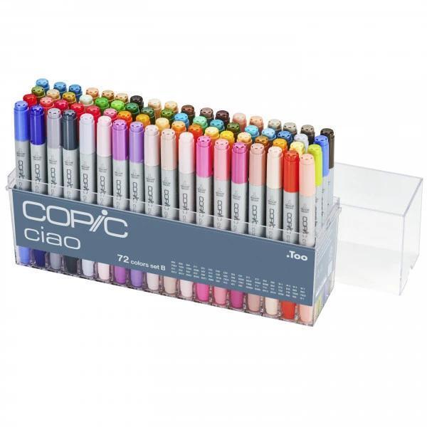 Copic Ciao 72pcs Marker Set Alcohol Dual Tip Brush Pens [Set A & B] Japanese Quality