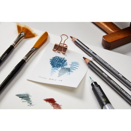 Derwent Graphitint Colour Pencils Tin (12 Colours) Water-Soluble Graphite Pencils