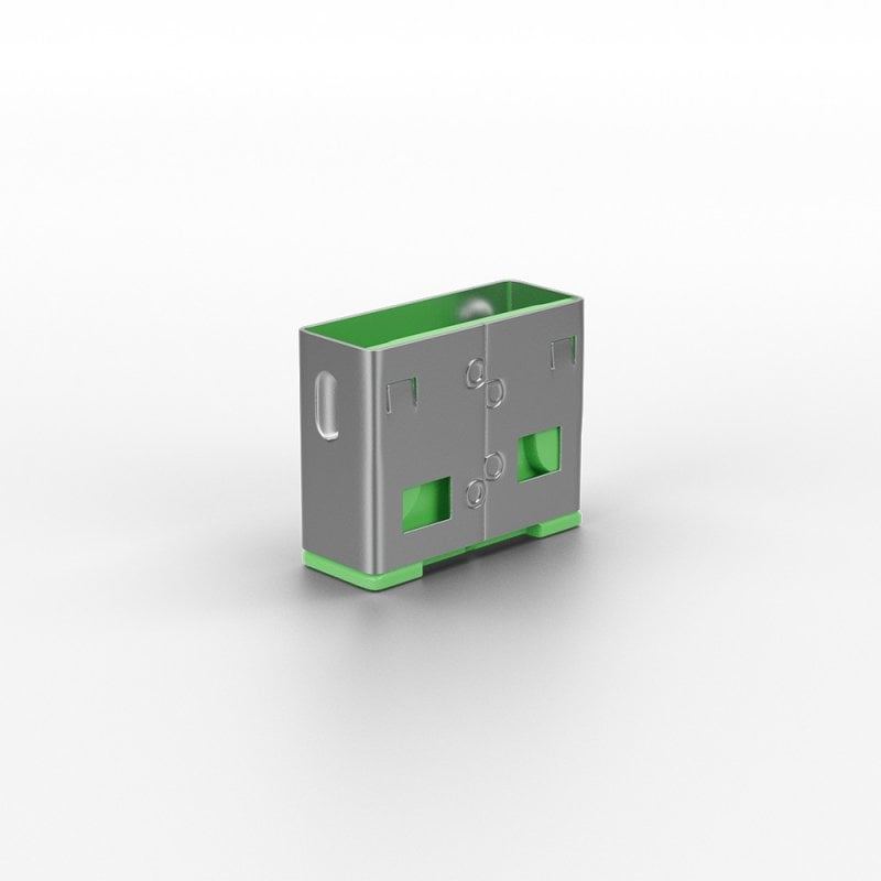 Lindy USB A Port Blocker Lock Green 40461 (10 Pack) USB Security Dust Cover