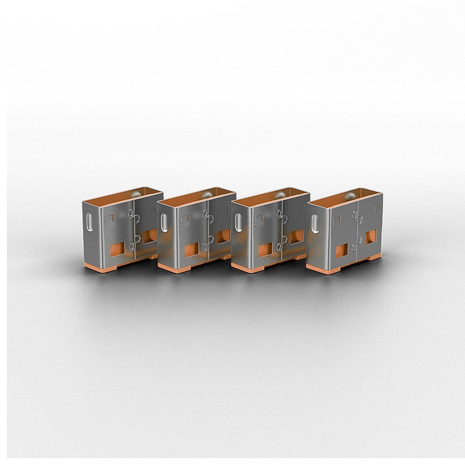 Lindy USB A Port Blocker Lock Orange 40463 (10 Pack) USB Security Port Cover