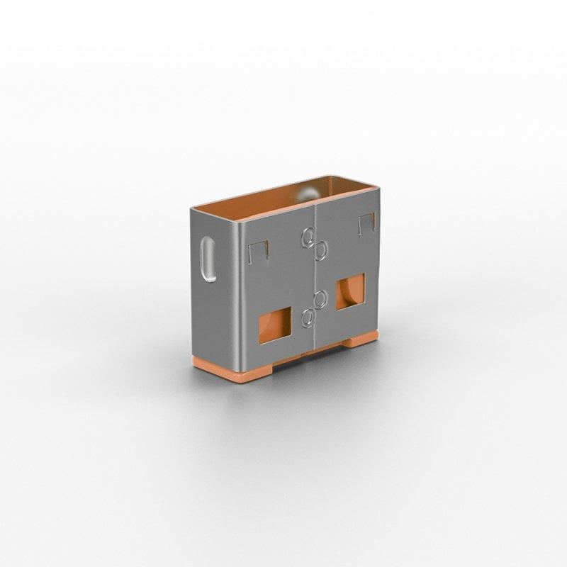 Lindy USB A Port Blocker Lock Orange 40463 (10 Pack) USB Security Port Cover
